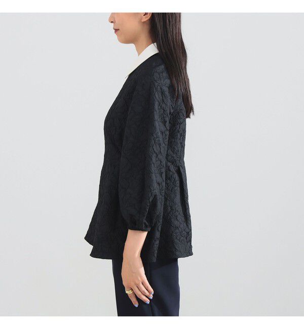 Demi-Luxe BEAMS 「フクレ織り アタッチドカラー ブラウス＊」|シャツ・ブラウス|