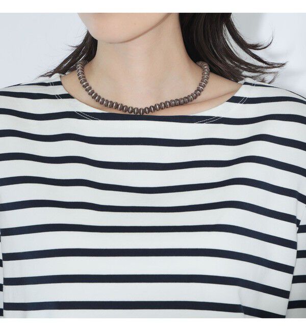 BEAMSBOY「maturely / ボーダー オープン ショルダー ロングスリーブ カットソー」|Tシャツ・カットソー|