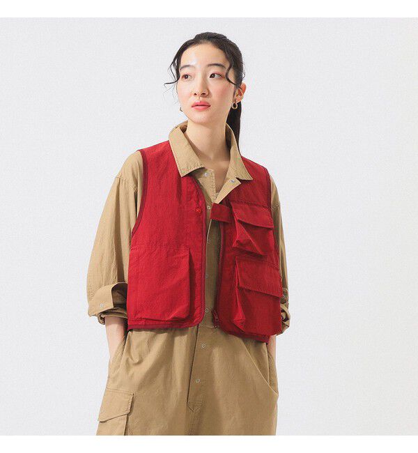 BEAMSBOY「US NAVY クルー ベスト」|ベスト・ジレ|RED