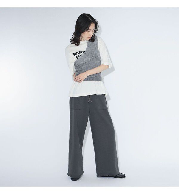 BEAMSBOY「maturely / ヘム カットオフ フレア ジャージー」|チノ|