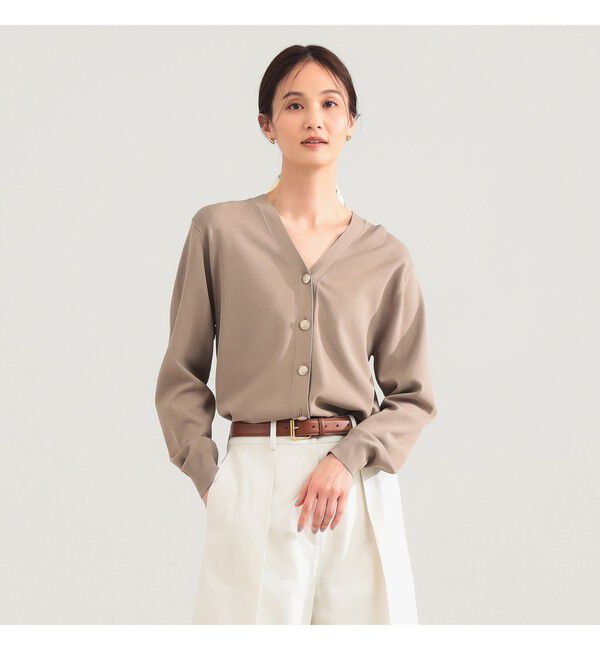 Demi-Luxe BEAMS 「メタルボタン Vネック カーディガン」|ニット・セーター|