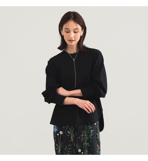 Demi-Luxe BEAMS 「コットンキュプラ ラウンドヘム ロングスリーブ Tシャツ」|Tシャツ・カットソー|BLACK