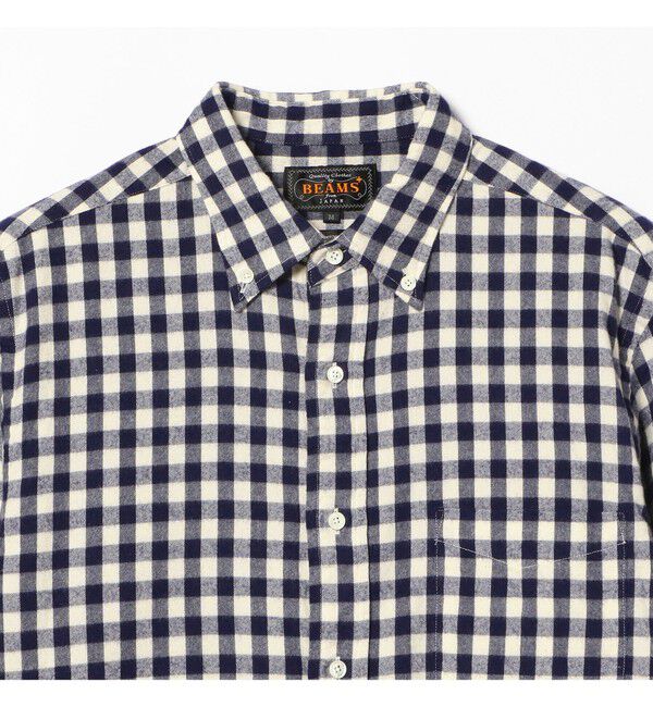 BEAMS PLUS「BEAMS PLUS / シャギーギンガムチェック ボタンダウンシャツ」|シャツ・ブラウス|