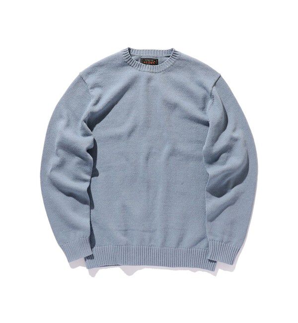 BEAMS PLUS「Crew LilyYarn 7G」|ニット・セーター|SAX