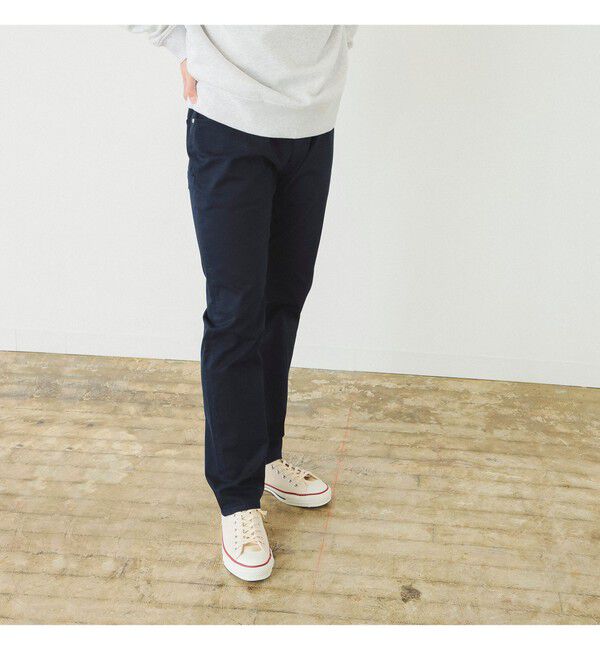 BEAMS「BEAMS / ツイル ストレッチ 5ポケット パンツ」|デニム|NAVY
