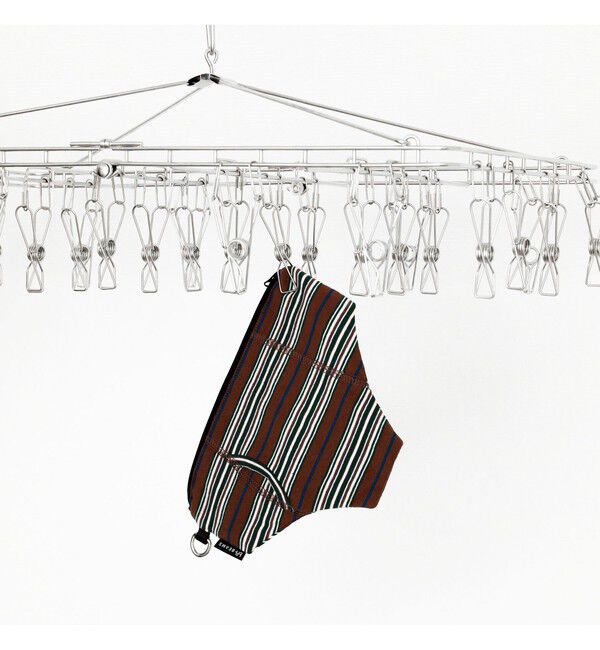 BEAMS「ボーダー ポーチ」|ポーチ|BROWN