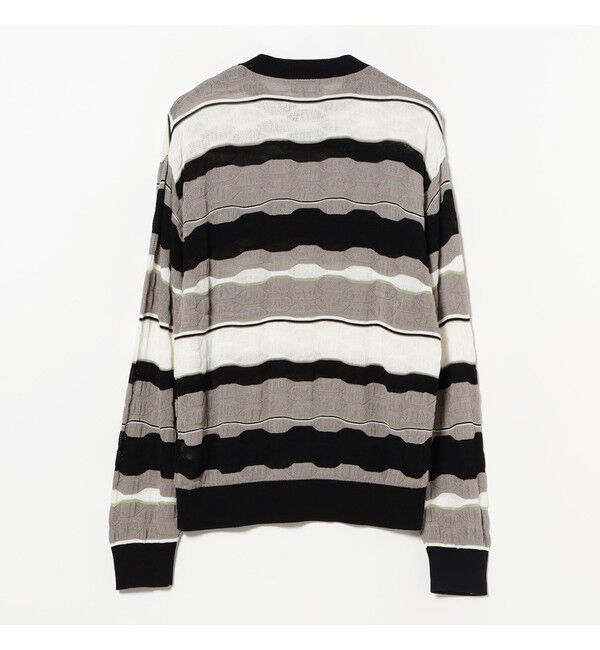 BEAMS「12ゲージ ジャカード マルチボーダーニット【ワイドフィット】」|ニット・セーター|