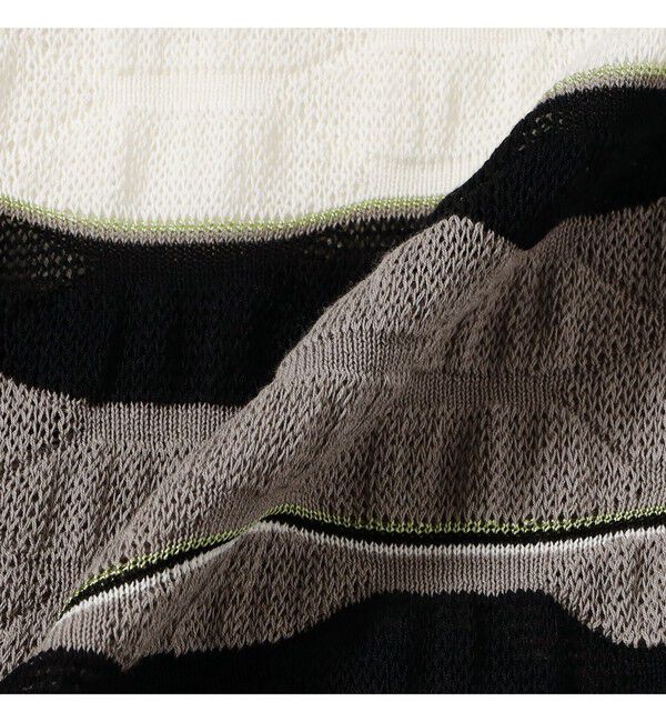 BEAMS「12ゲージ ジャカード マルチボーダーニット【ワイドフィット】」|ニット・セーター|