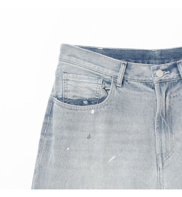 BEAMS「ワイドストレート クォーターレングス ペインターデニム」|デニム|