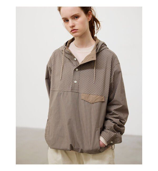 BEAMS「Check Pullover Anorack」|ブルゾン・スタジャン|BROWN_CK