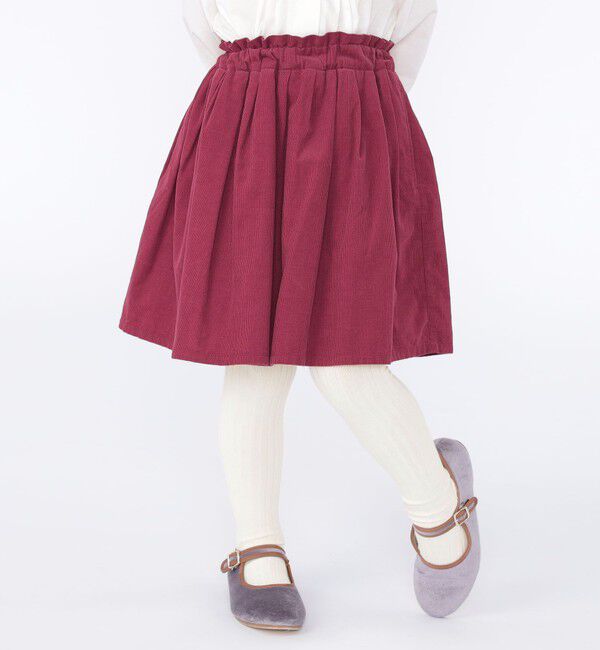 SHIPS KIDS「SHIPS KIDS:100～130cm / コーデュロイ スカート」|フレア|レッド
