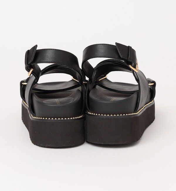 quaranciel「quaranciel: プラットフォーム クロス スタッズ サンダル」|サンダル|