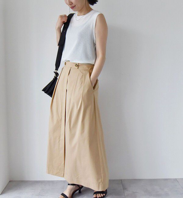 quaranciel「quaranciel:〈洗濯機可能〉タイプライター フロントスリット タック スカート」|スカート|