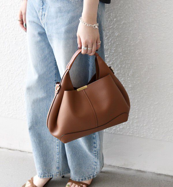 SHIPS any「SHIPS any: ゴールド プレート ワンハンドル 2WAY バッグ」|ショルダー・メッセンジャー|