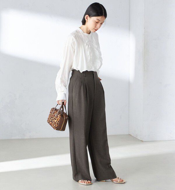 SHIPS for women「〈手洗い可能〉コットン シルク ローン フリル ブラウス」|シャツ・ブラウス|