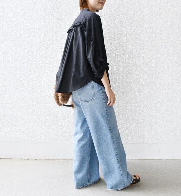 SHIPS for women「〈手洗い可能〉コットン シルク ローン フリル ブラウス」|シャツ・ブラウス|