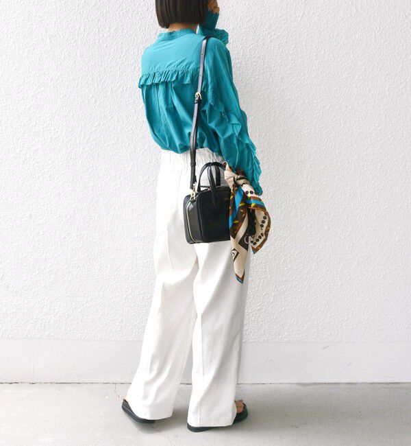 SHIPS for women「〈手洗い可能〉コットン シルク ローン フリル ブラウス」|シャツ・ブラウス|