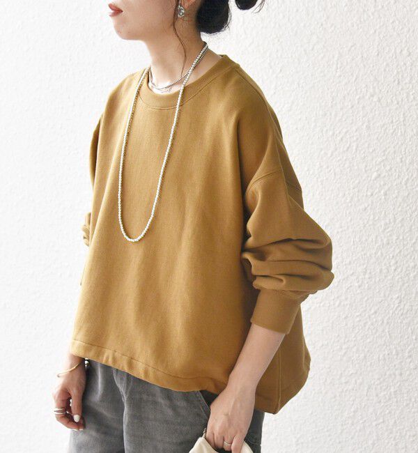 SHIPS any「【WEB限定】SHIPS any:〈洗濯機可能〉USA コットン 裏起毛 コクーン プルオーバー」|スウェット・ジャージ|キャメル