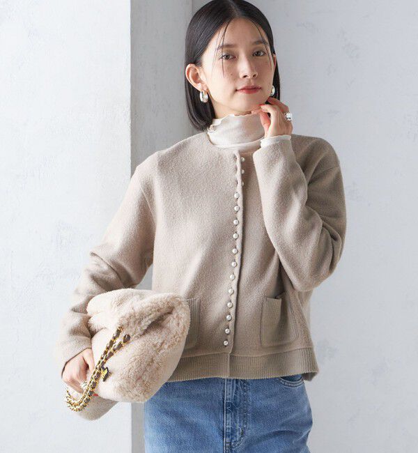 SHIPS for women「〈手洗い可能〉パール モチーフ ボタン ジャッカル カーディガン」|カーディガン|