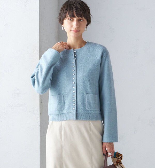 SHIPS for women「〈手洗い可能〉パール モチーフ ボタン ジャッカル カーディガン」|カーディガン|