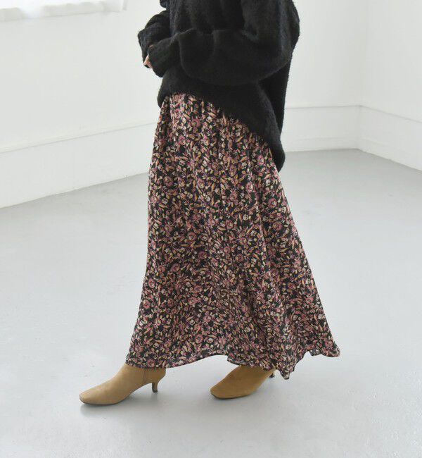 quaranciel「quaranciel :〈洗濯機可能〉TROUILLET フラワー プリント フレア スカート」|スカート|