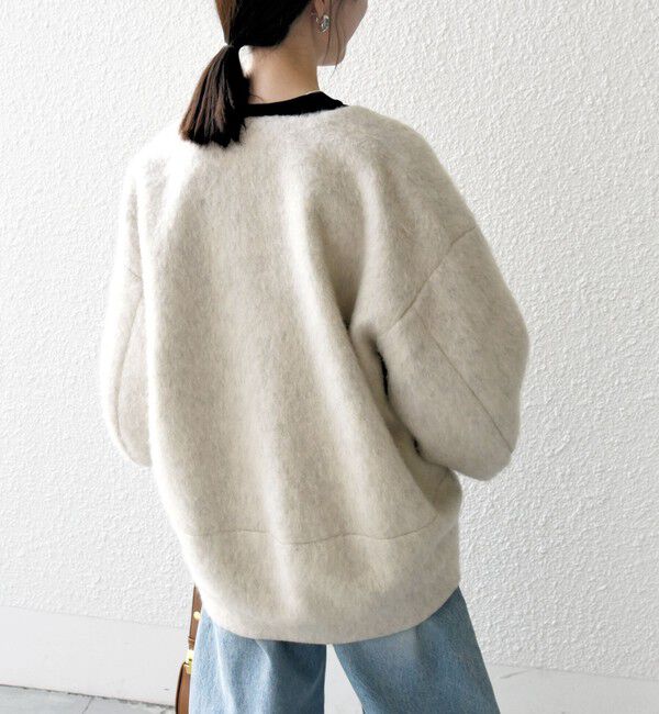 SHIPS any「SHIPS any: シャギー ノーカラー コクーン コート」|ノーカラーコート|