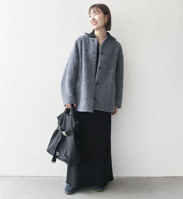 SHIPS any「SHIPS any: シャギー ノーカラー コクーン コート」|ノーカラーコート|