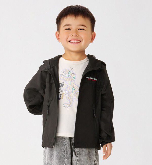 SHIPS Colors 「【SHIPS Colors 別注】FIRST DOWN:90～140cm /ライト フード ブルゾン」|ブルゾン・スタジャン|ブラック