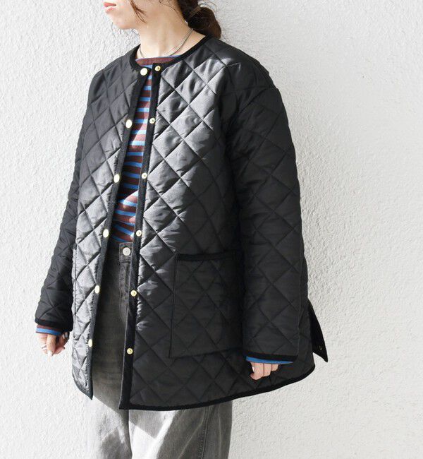 SHIPS any「Traditional Weatherwear: ARKLEY キルティング ミドル ノーカラー コート」|ノーカラーコート|