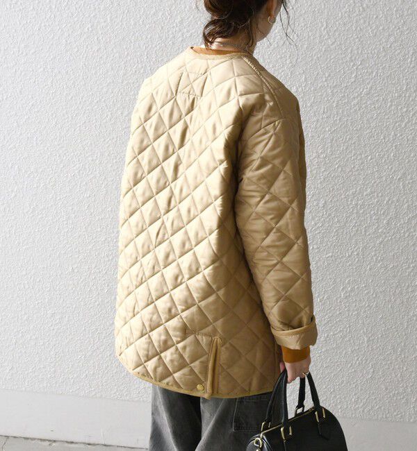 SHIPS any「Traditional Weatherwear: ARKLEY キルティング ミドル ノーカラー コート」|ノーカラーコート|