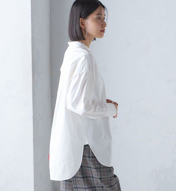 SHIPS for women「〈洗濯機可能〉ピンタック バンド カラー シャツ」|シャツ・ブラウス|