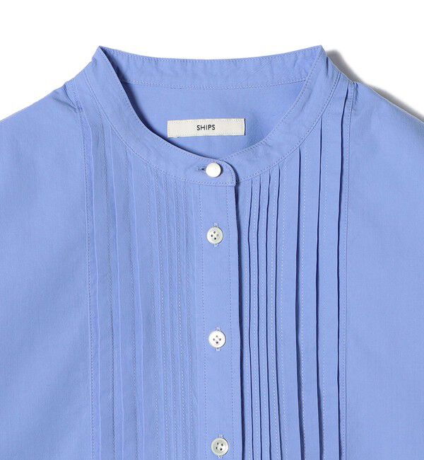 SHIPS for women「〈洗濯機可能〉ピンタック バンド カラー シャツ」|シャツ・ブラウス|