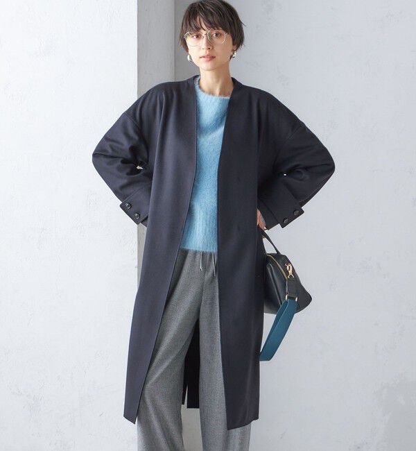SHIPS for women「MANTECO ノーカラー コート」|ノーカラーコート|