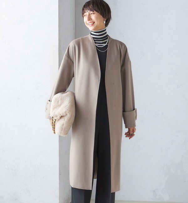 SHIPS for women「MANTECO ノーカラー コート」|ノーカラーコート|