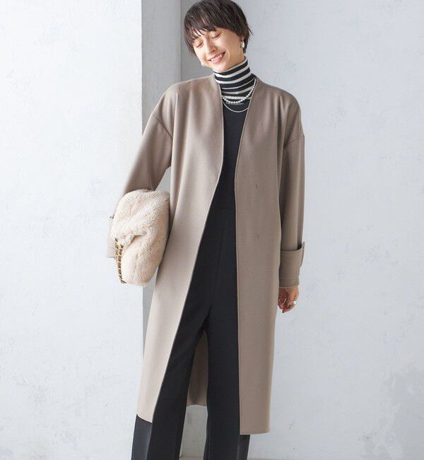 SHIPS for women「MANTECO ノーカラー コート」|ノーカラーコート|