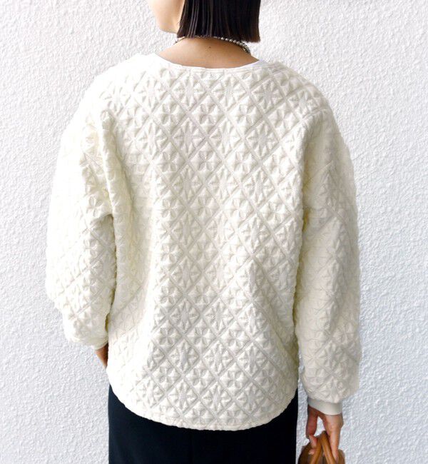 SHIPS for women「【WEB限定】〈手洗い可能〉キルティング ジャカード カーディガン」|カーディガン|