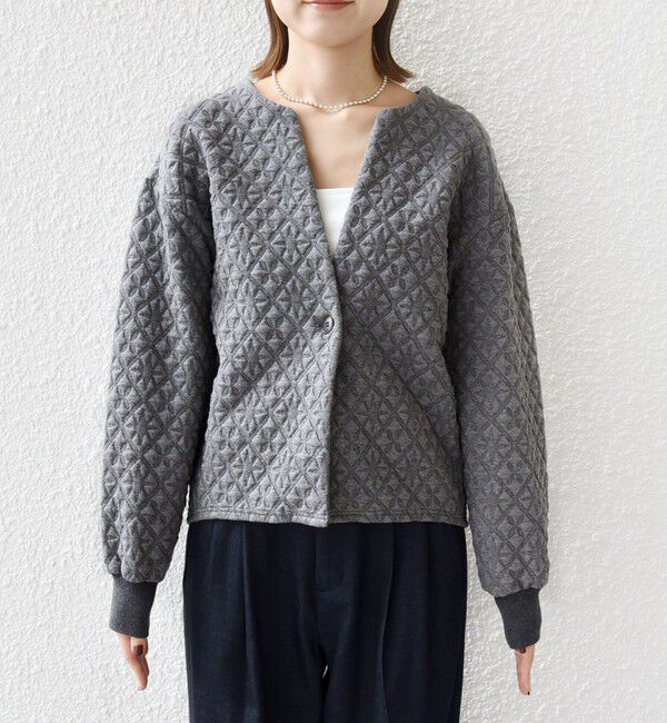 SHIPS for women「【WEB限定】〈手洗い可能〉キルティング ジャカード カーディガン」|カーディガン|