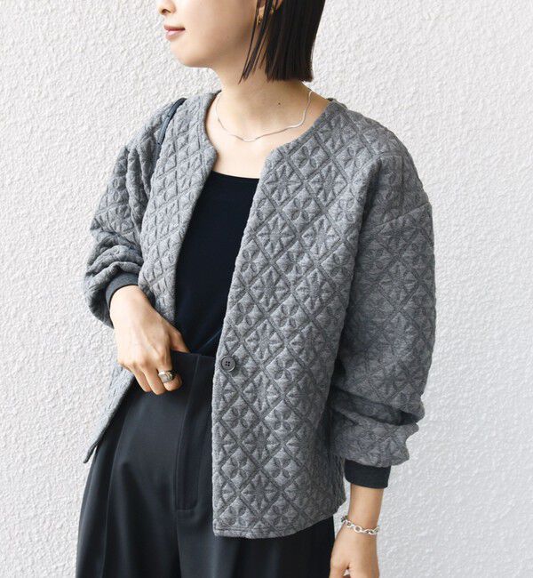 SHIPS for women「【WEB限定】〈手洗い可能〉キルティング ジャカード カーディガン」|カーディガン|