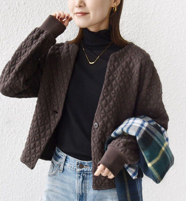 SHIPS for women「【WEB限定】〈手洗い可能〉キルティング ジャカード カーディガン」|カーディガン|
