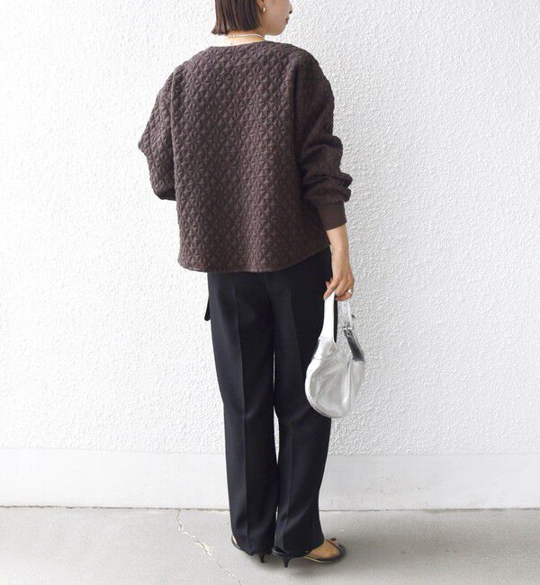 SHIPS for women「【WEB限定】〈手洗い可能〉キルティング ジャカード カーディガン」|カーディガン|