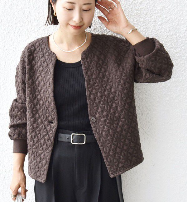 SHIPS for women「【WEB限定】〈手洗い可能〉キルティング ジャカード カーディガン」|カーディガン|