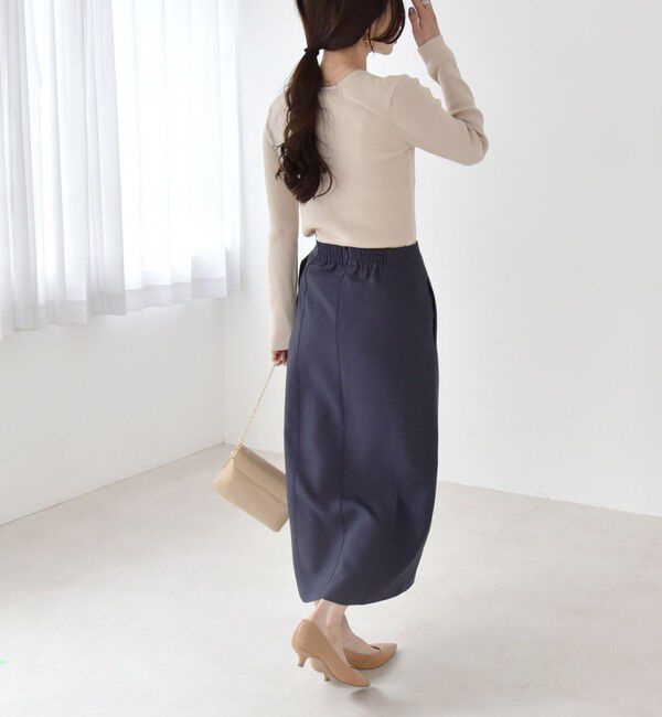 quaranciel「quaranciel:〈洗濯機可能〉デニムライク バックル ベルト ラップ スカート」|スカート|