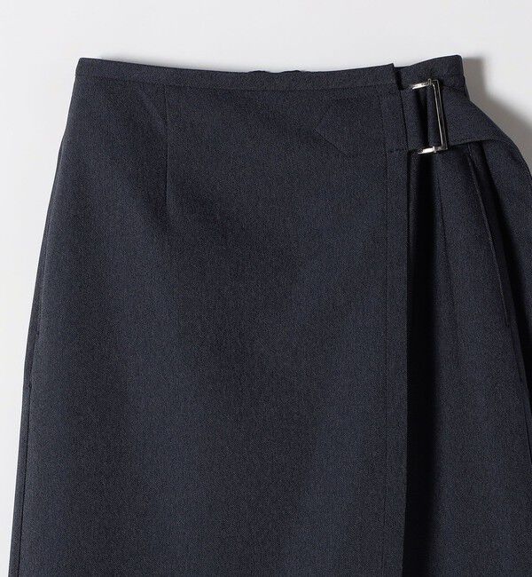 quaranciel「quaranciel:〈洗濯機可能〉デニムライク バックル ベルト ラップ スカート」|スカート|