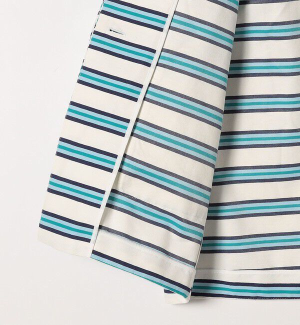 SHIPS any「SHIPS any:キャンバス ボーダー コクーン ノーカラー コート」|ノーカラーコート|