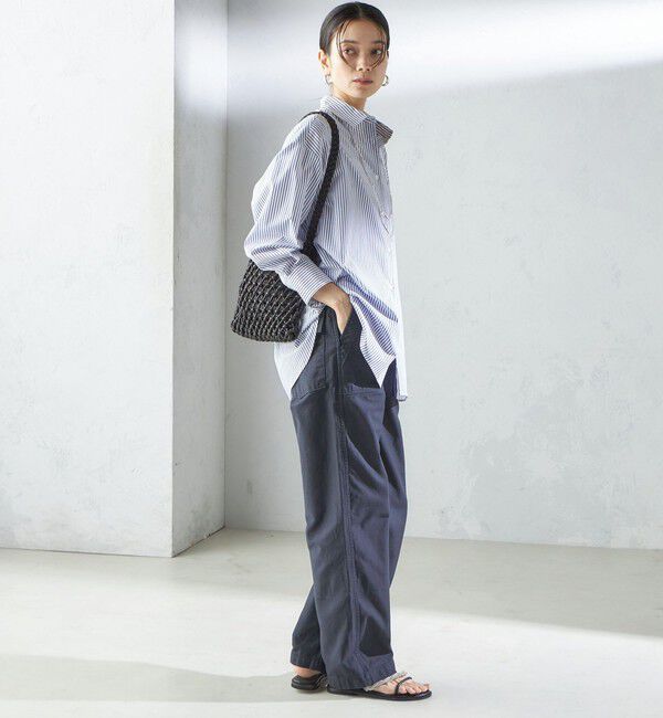SHIPS for women「SHIPS Primary Navy Label:コットン タイプライター ビッグ シャツ」|シャツ・ブラウス|