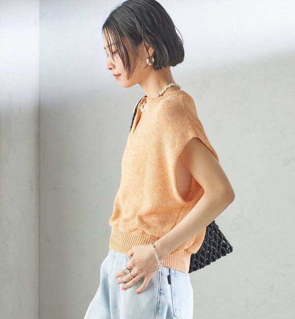 SHIPS for women「〈手洗い可能〉ポリエステル 麻 スキッパー プルオーバー」|プルオーバー|