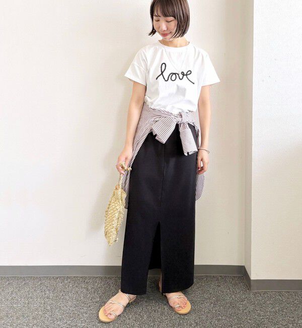 SHIPS for women「【WEB限定】ファンシー コード 刺繍 ロゴ TEE」|Tシャツ・カットソー|
