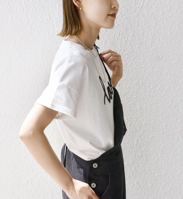 SHIPS for women「【WEB限定】ファンシー コード 刺繍 ロゴ TEE」|Tシャツ・カットソー|