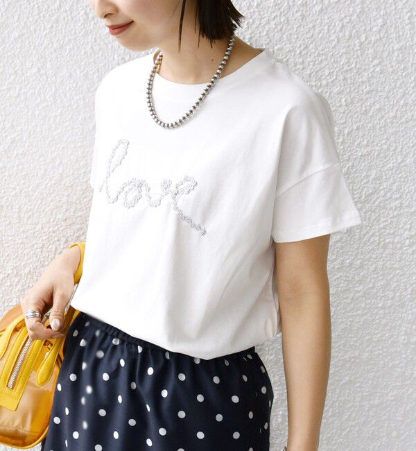 SHIPS for women「【WEB限定】ファンシー コード 刺繍 ロゴ TEE」|Tシャツ・カットソー|