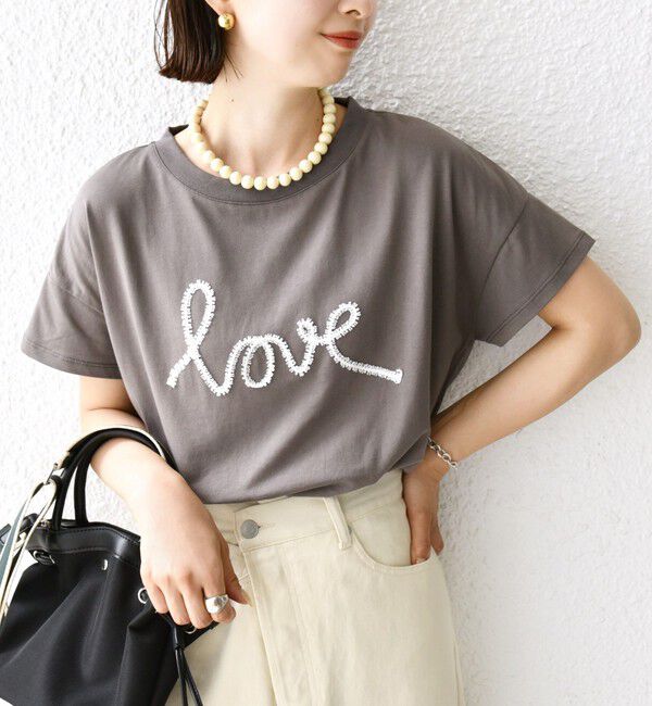 SHIPS for women「【WEB限定】ファンシー コード 刺繍 ロゴ TEE」|Tシャツ・カットソー|